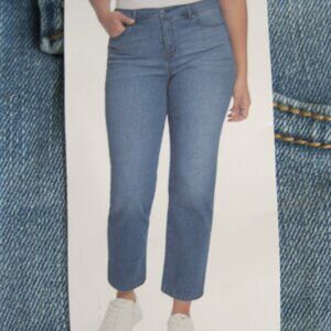 Ella Moss Women's Mid Rise Straight Ankle Jean, light Blue (Fade Away), 12, 14